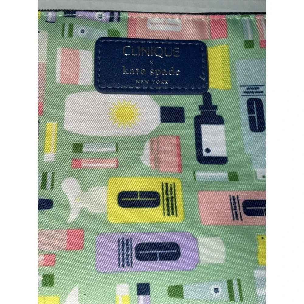 Clinique x Kate Spade New York Cosmetic Makeup Bag Limited Edition Lot Of 2 NWOT